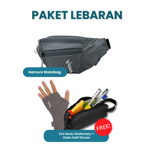 Paket Lebaran - Hamura Waistbag Gratis Evo Musu Stationery + Dedo Half Gloves