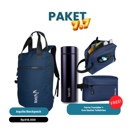 Paket 7.7 - Aquila Backpack Gratis Farra Tumbler + Evo Seoha Toiletries