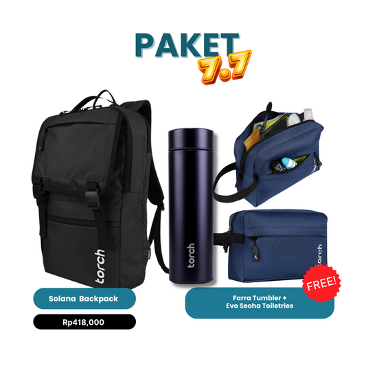 Paket 7.7 - Solana Backpack Gratis Farra Tumbler + Evo Seoha Toiletries