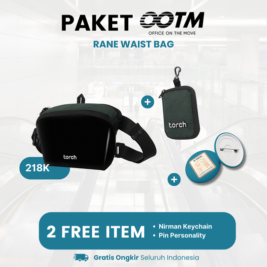 Paket Office On The Move - Rane Waistbag Gratis Nirman Keychain + Pin Personality