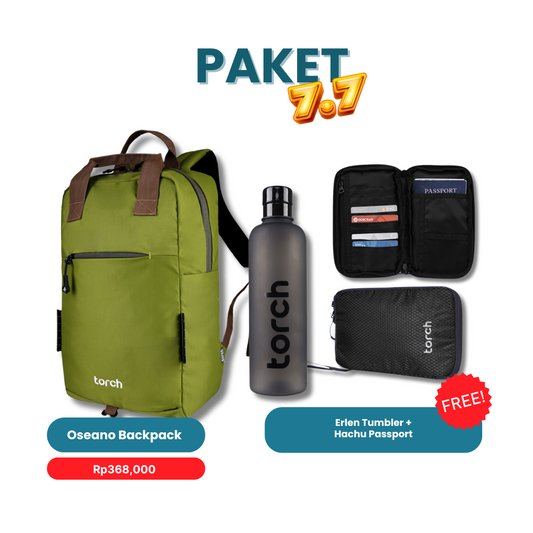 Paket 7.7 - Oseano Backpack Gratis Erlen Tumbler + Hachu Passport