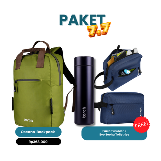 Paket 7.7 - Oseano Backpack Gratis Farra Tumbler + Evo Seoha Toiletries