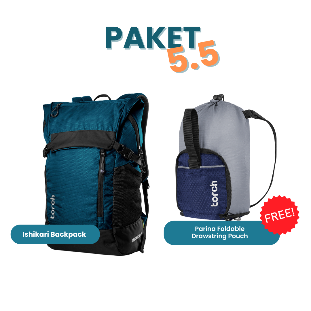Paket 5.5 - Ishikari Backpack Gratis Parina Foldable Drawstring Pouch