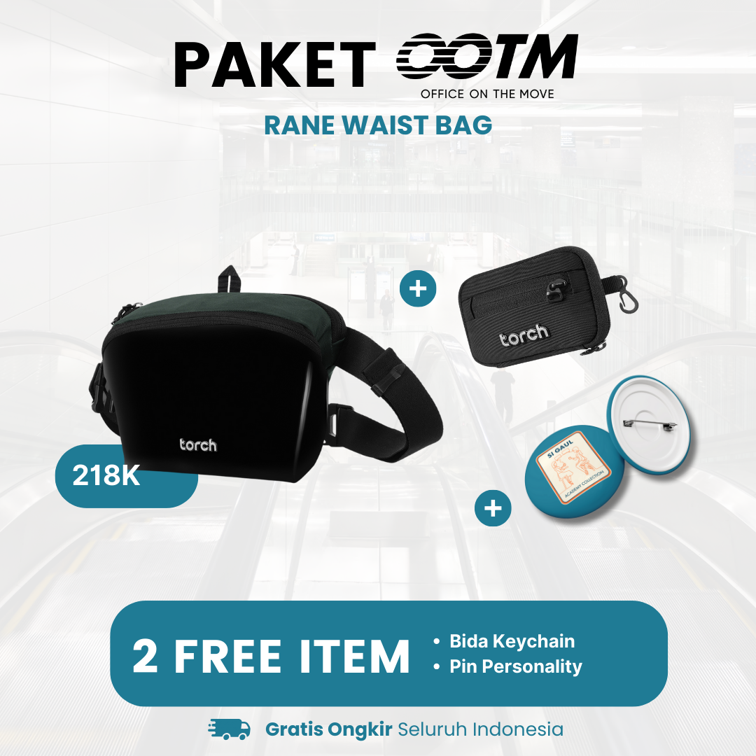 Paket Office On The Move - Rane Waistbag Gratis Bida Keychain + Pin Personality