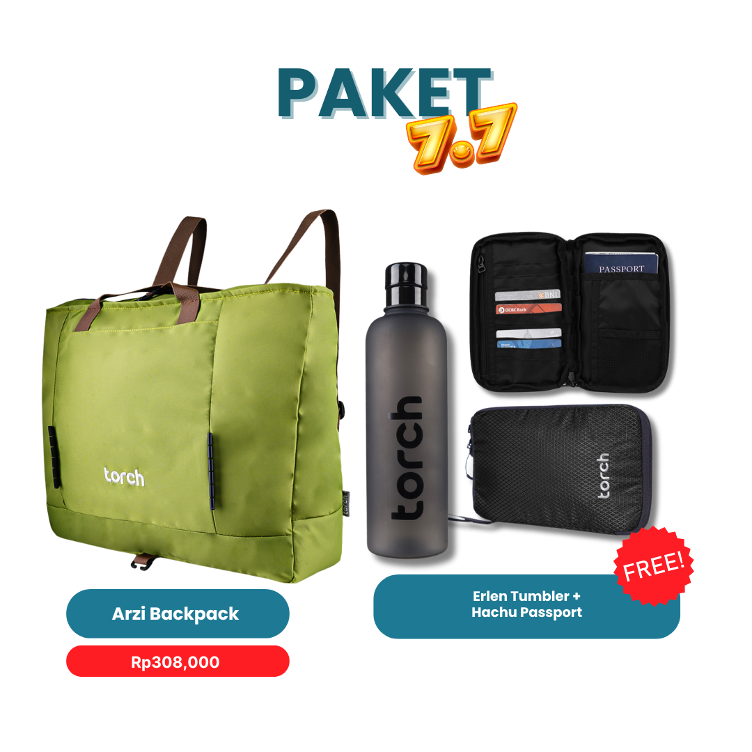 Paket 7.7 - Arzi Tote Backpack Gratis Erlen Tumbler + Hachu Passport