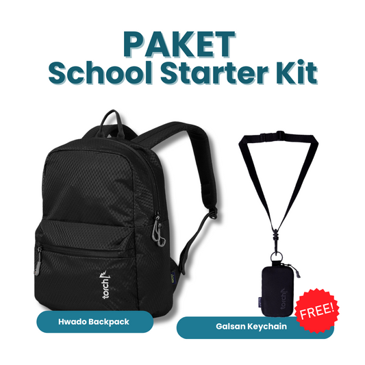 Paket School Starter Kit - Hwado Backpack Gratis Galsan Keychain