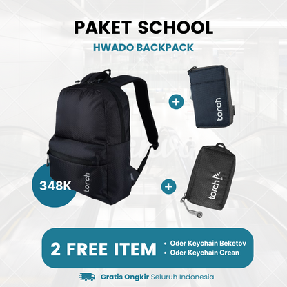 Paket School - Hwado Backpack Gratis Oder Keychain Beketov + Oder Keychain Crean