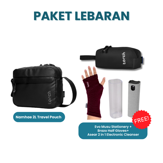 Paket Lebaran -  Namhae 2L Travel Pouch Gratis Evo Musu Stationery + Brazo Half Gloves + Asear 2 in 1 Electronic Cleanser