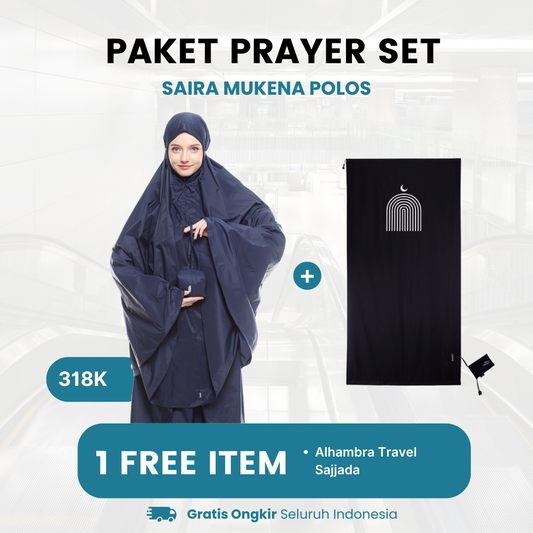 Paket Prayer Set - Saira Mukena Polos Gratis Alhambra Travel Sajjada