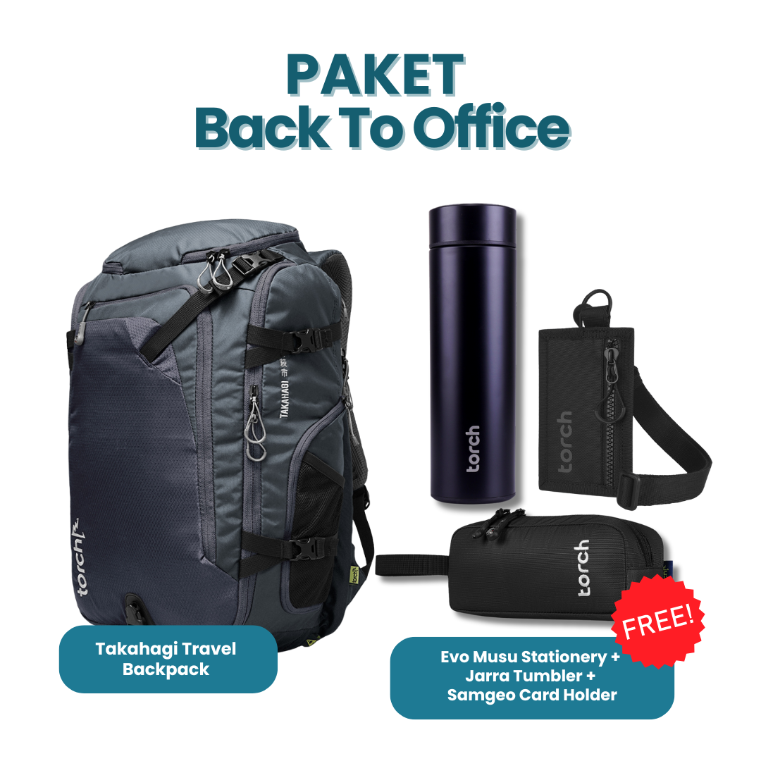 Paket Back To Office - Takahagi Travel Backpack Gratis Evo Musu Stationery + Jarra Tumbler + Samgeo Card Holder