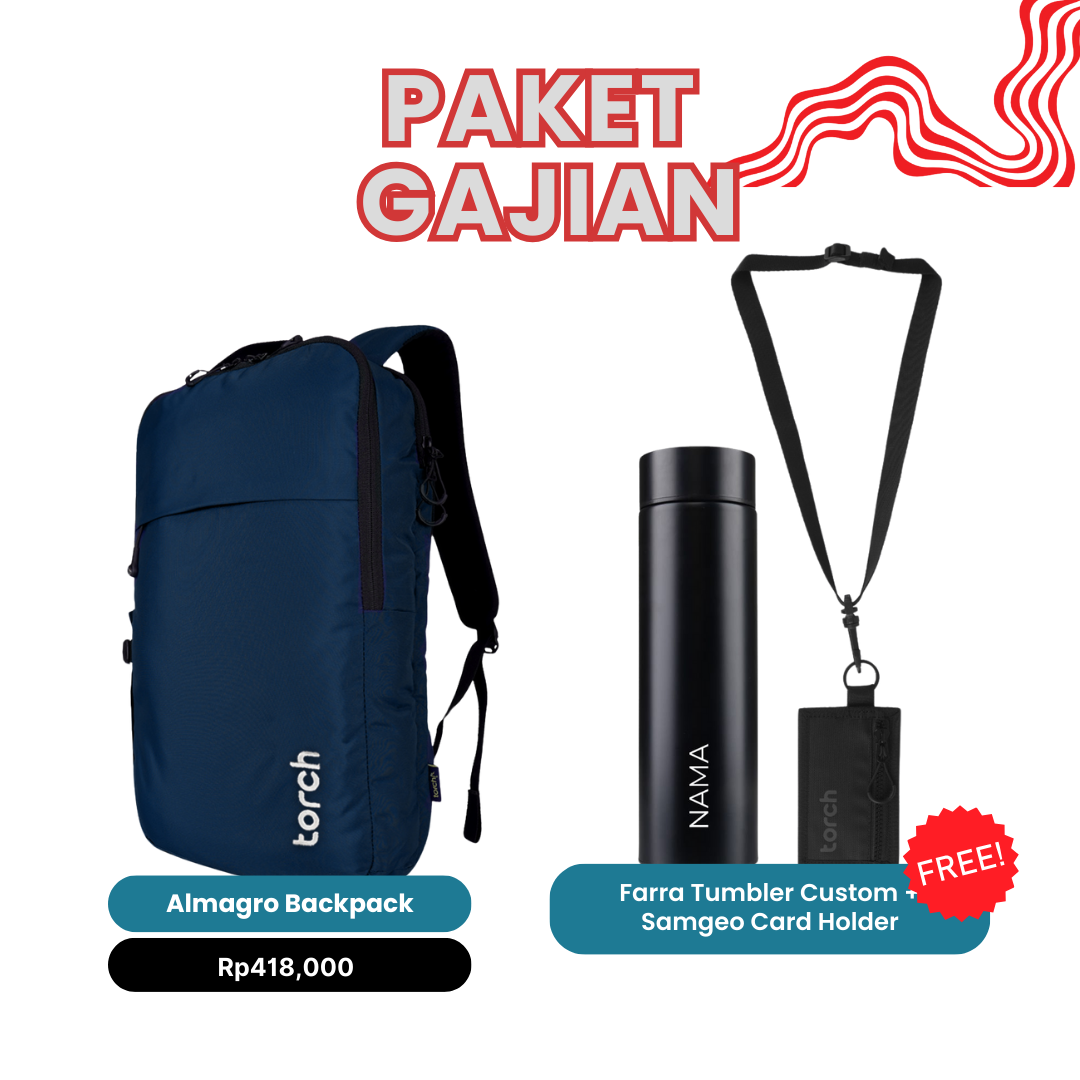 Paket Gajian - Almagro Backpack Gratis Farra Tumbler Custom + Samgeo Card Holder