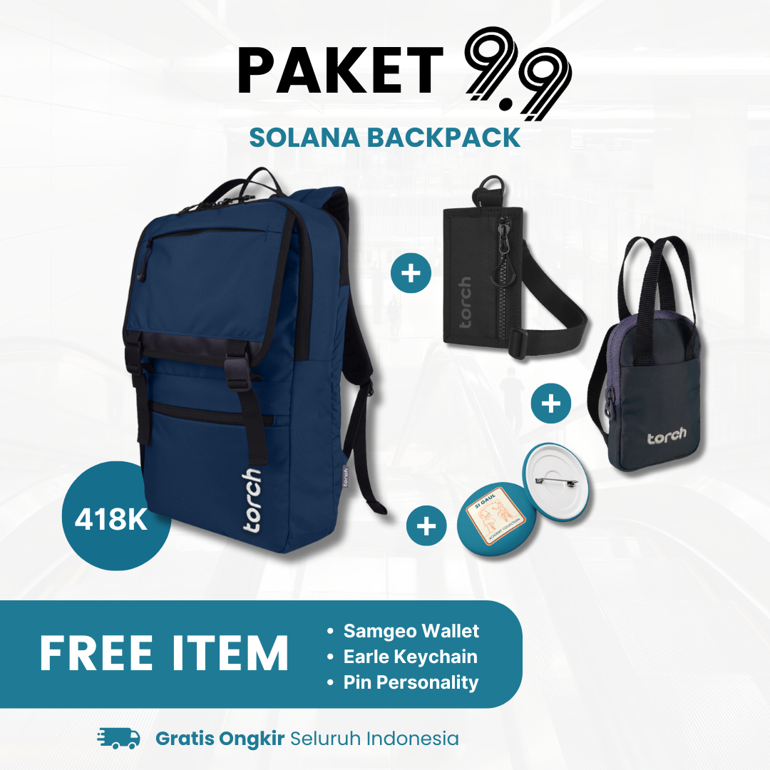 Paket 9.9 - Solana Backpack Gratis Samgeo Card Holder + Earle Keychain + Pin Personality