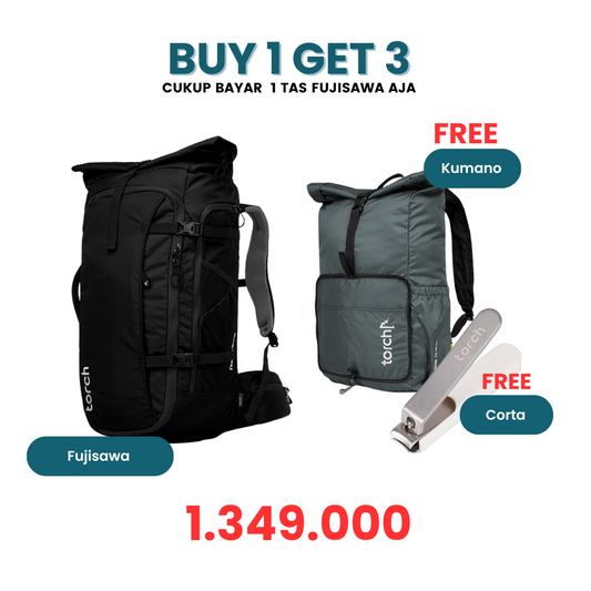 Paket Meriah - Fujisawa Travel Backpack Gratis Kumano Foldable Bag + Corta Gunting Kuku