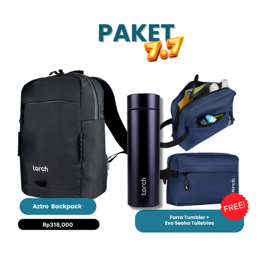 Paket 7.7 - Aztro Tote Backpack Gratis Farra Tumbler + Evo Seoha Toiletries