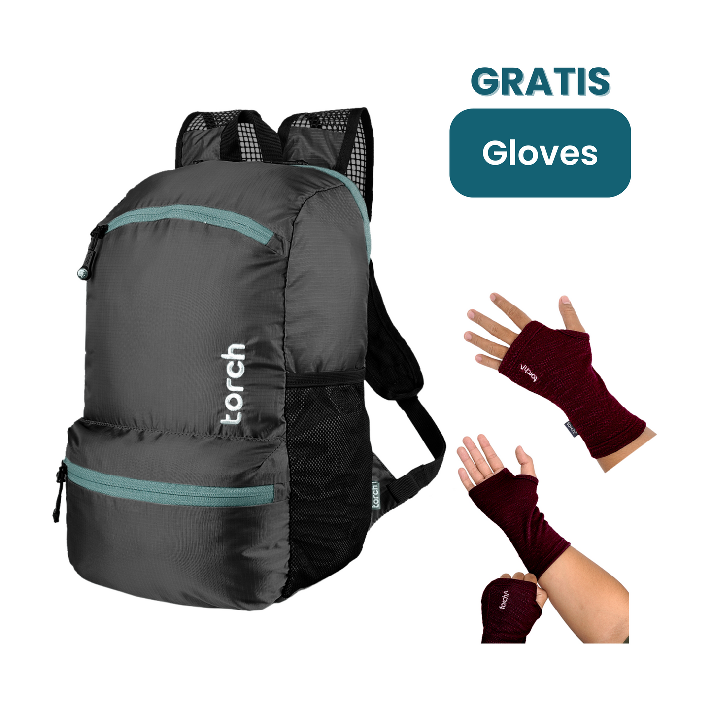 Paket HOLIGOW - Tata Foldable Backpack Gratis Dedo Gloves