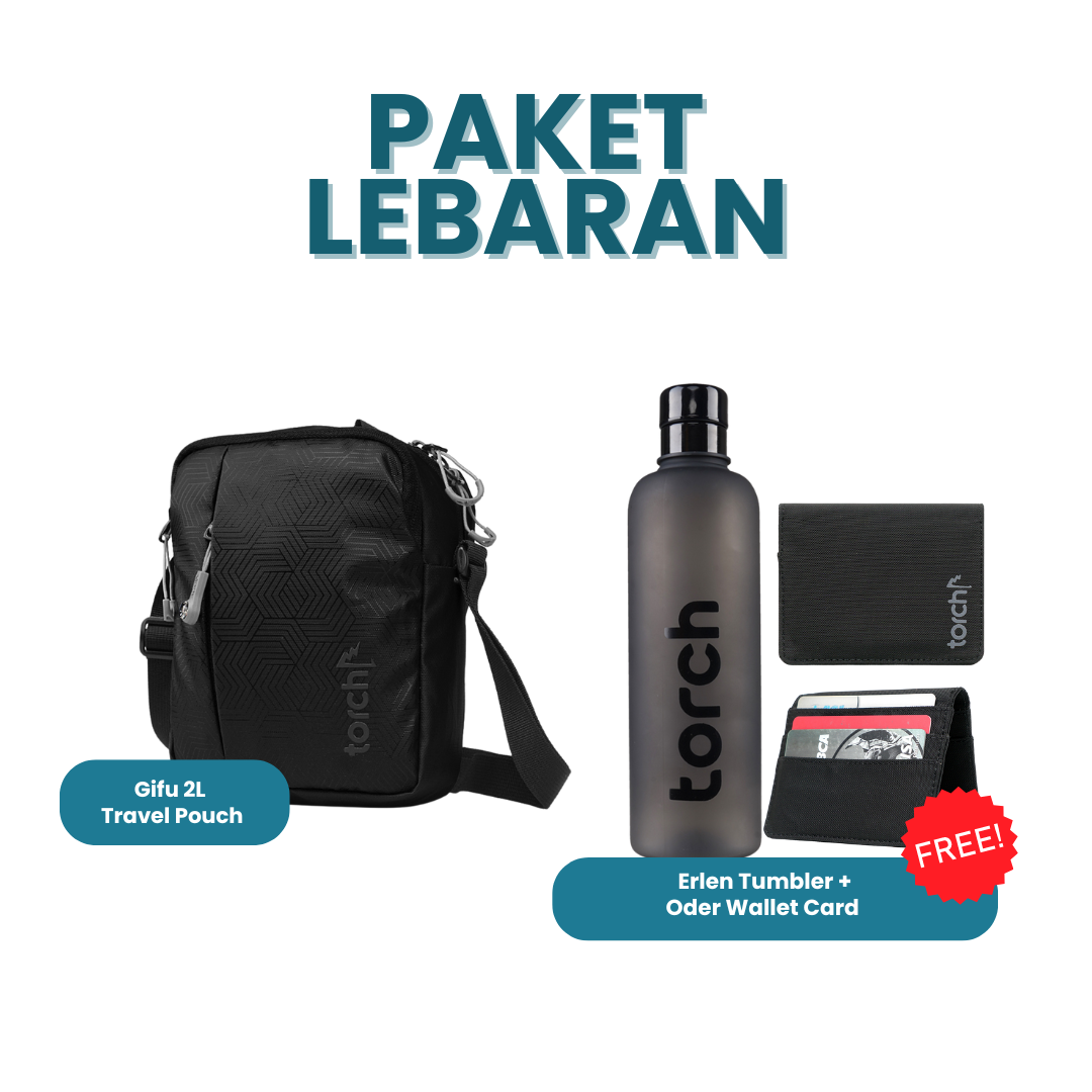 Paket Lebaran - Gifu Mini Travel Pouch Gratis Erlen Tumbler + Oder Wallet Card