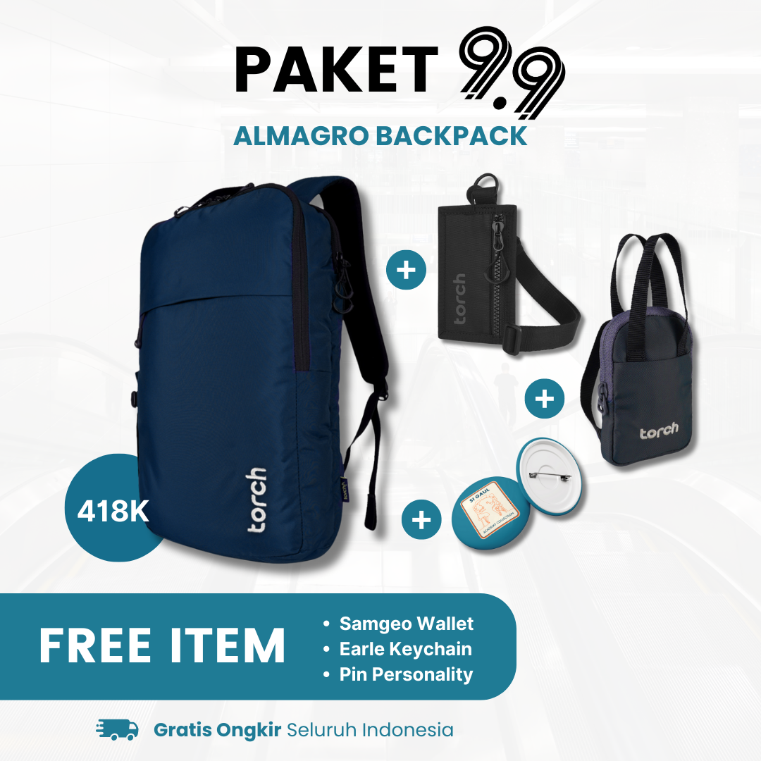 Paket 9.9 - Almagro Backpack Gratis Samgeo Card Holder + Earle Keychain + Pin Personality