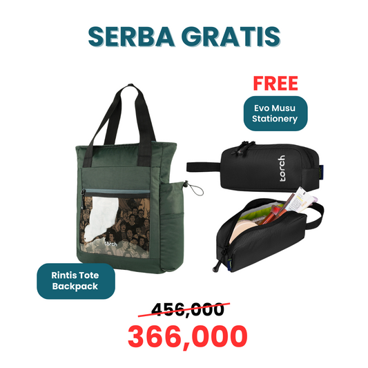Paket Serba Gratis - Rintis Tote Backpack Gratis Evo Musu Stationery