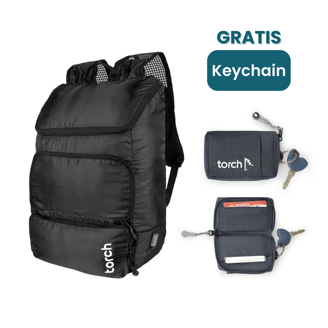 Paket HOLIGOW - Rampak Foldable Backpack Gratis Keychain