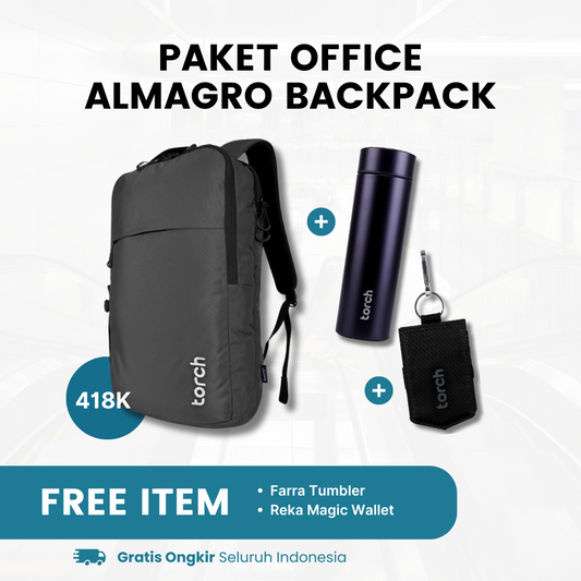 Paket Office - Almagro Backpack Gratis Farra Tumbler + Reka Magic Wallet