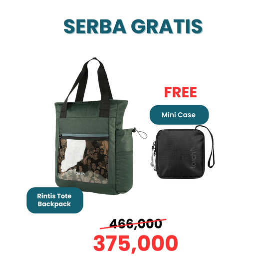 Paket Serba Gratis - Rintis Tote Backpack Gratis Mini Case
