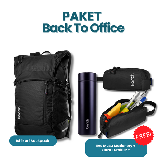 Paket Back To Office - Ishikari Backpack Gratis Evo Musu Stationery + Jarra Tumbler
