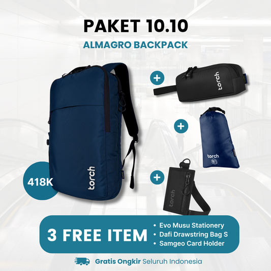 Paket 10.10 - Almagro Backpack Gratis Evo Musu Stationery + Dafi Drawstring Bag S + Samgeo Card Holder