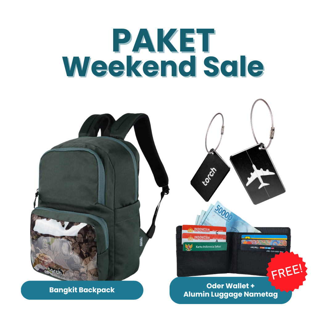 Paket Weekend Sale - Bangkit Backpack Gratis Oder Wallet + Alumin Luggage Nametag