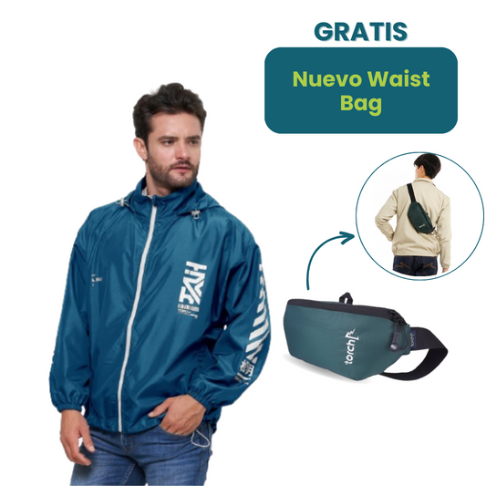 Paket Gratis -  Clash Packable Jacket Techno Wear Gratis Nuevo Waist Bag