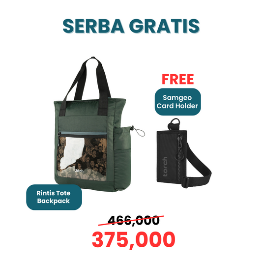 Paket Serba Gratis - Rintis Tote Backpack Gratis Samgeo Card Holder