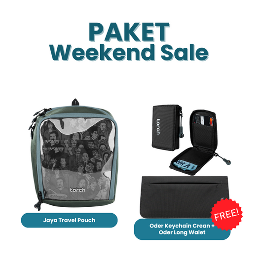 Paket Weekend Sale - Jaya Travel Pouch Gratis Oder Keychain Crean + Oder Long Walet