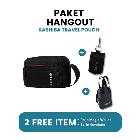 Paket Hangout - Kashiba Travel Pouch Gratis Reka Magic Wallet + Earle Keychain