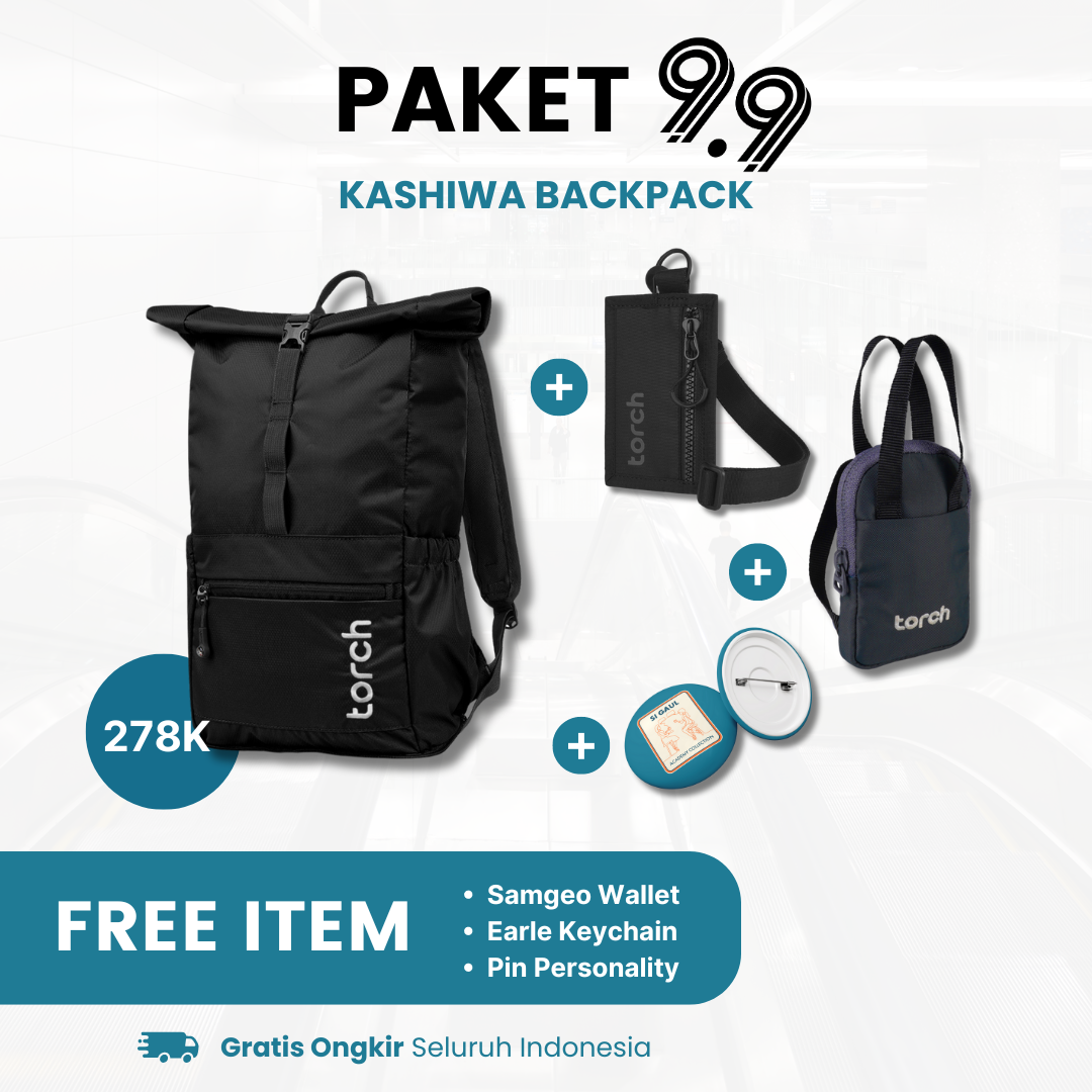 Paket 9.9 - Kashiwa Backpack Gratis Samgeo Card Holder + Earle Keychain + Pin Personality