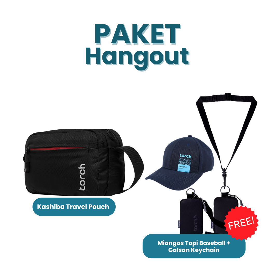Paket Hangout - Kashiba Travel Pouch Gratis Miangas Topi Baseball + Galsan Keychain