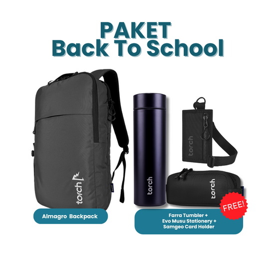 Paket Back To School - Almagro Backpack Gratis Farra Tumbler + Evo Musu Stationery + Samgeo Card Holder