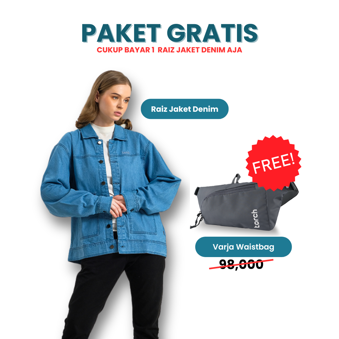 Paket Gratis - Raiz Jaket Denim Gratis Varja Waistbag