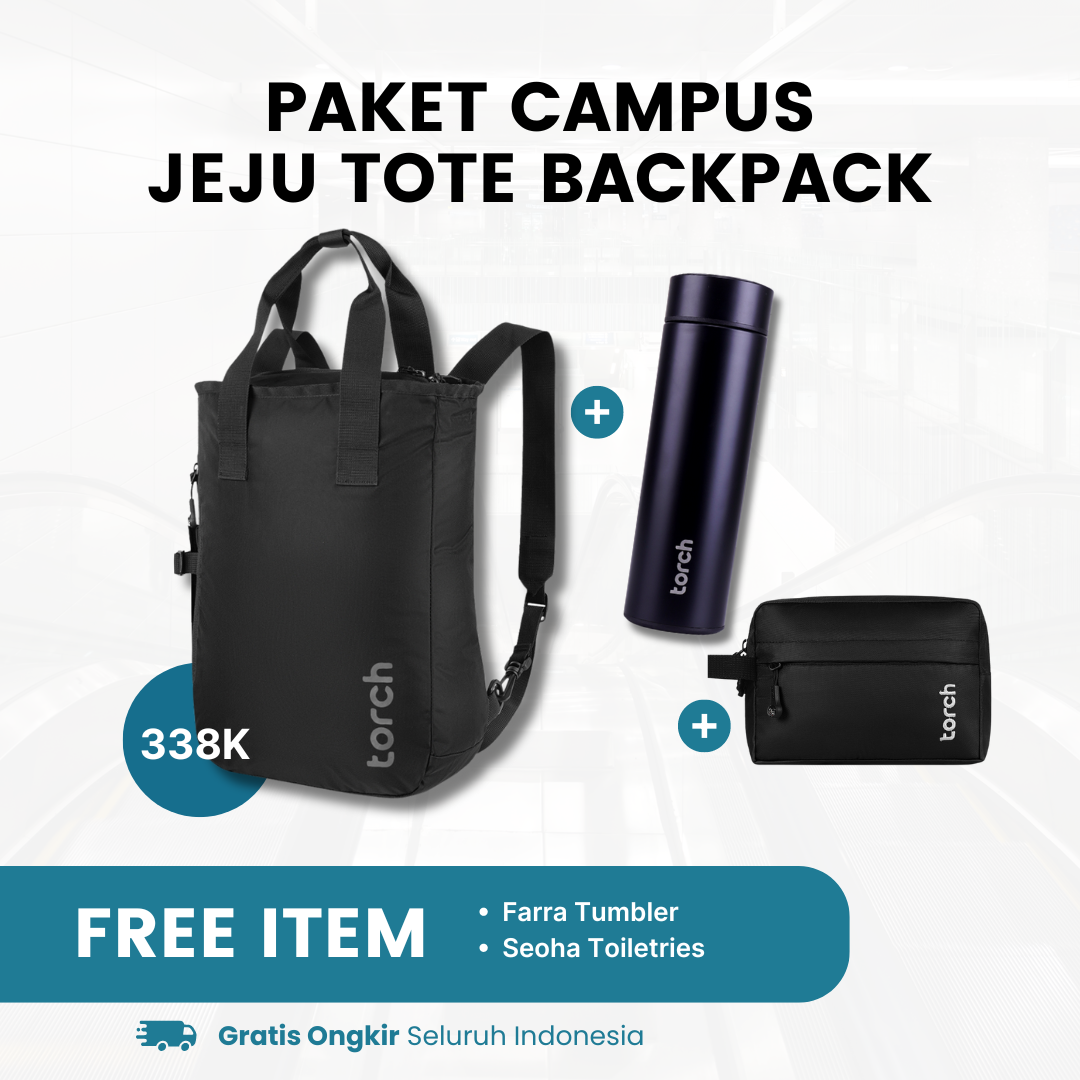 Paket Campus - Jeju Tote Backpack Gratis Farra Tumbler + Seoha Toiletries