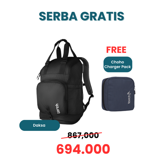 Paket Serba Gratis - Daksa Backpack Gratis Choho Charger Pack