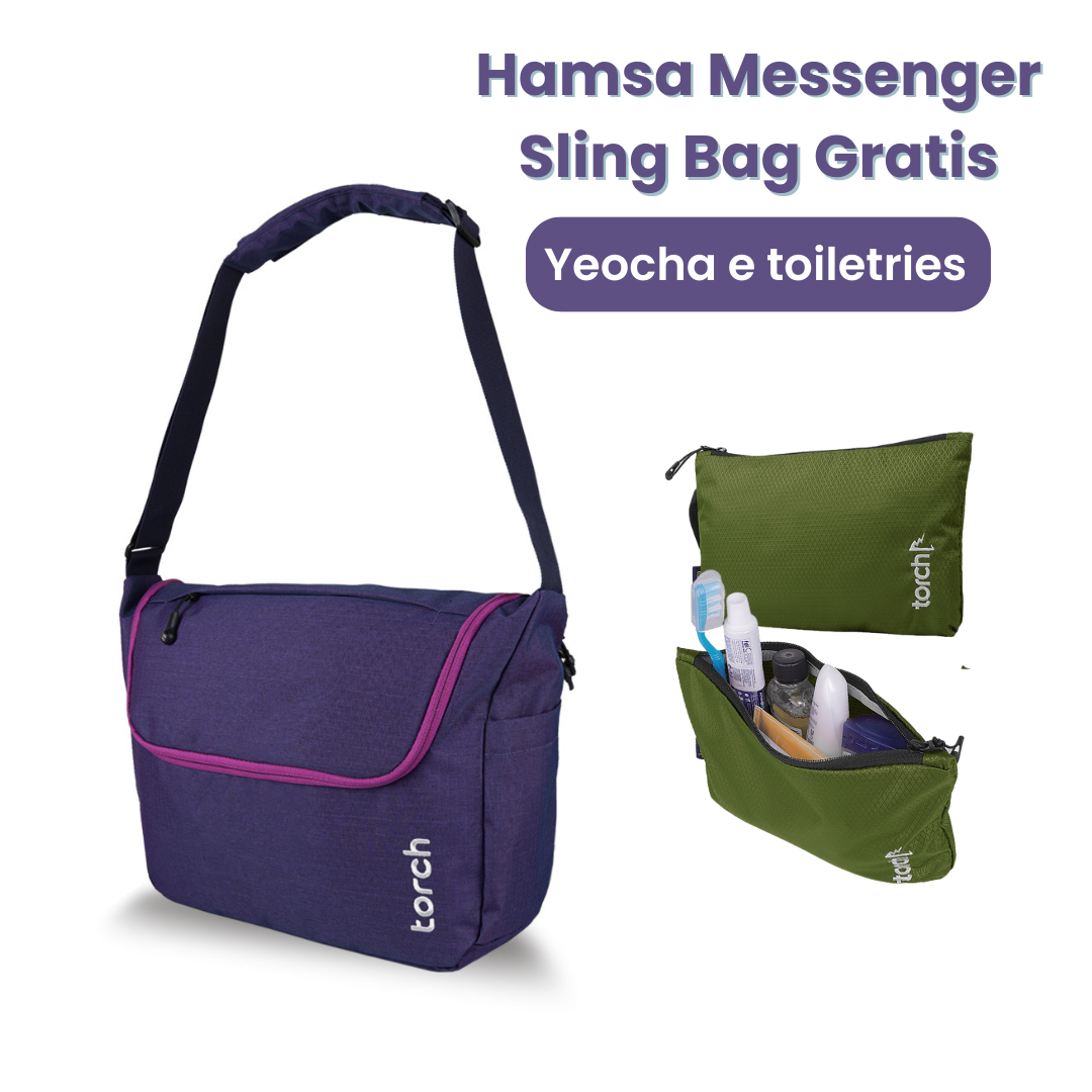 Hamsa Messenger Sling Bag Gratis Yeocha E Toiletries - Paket Spectrum Series