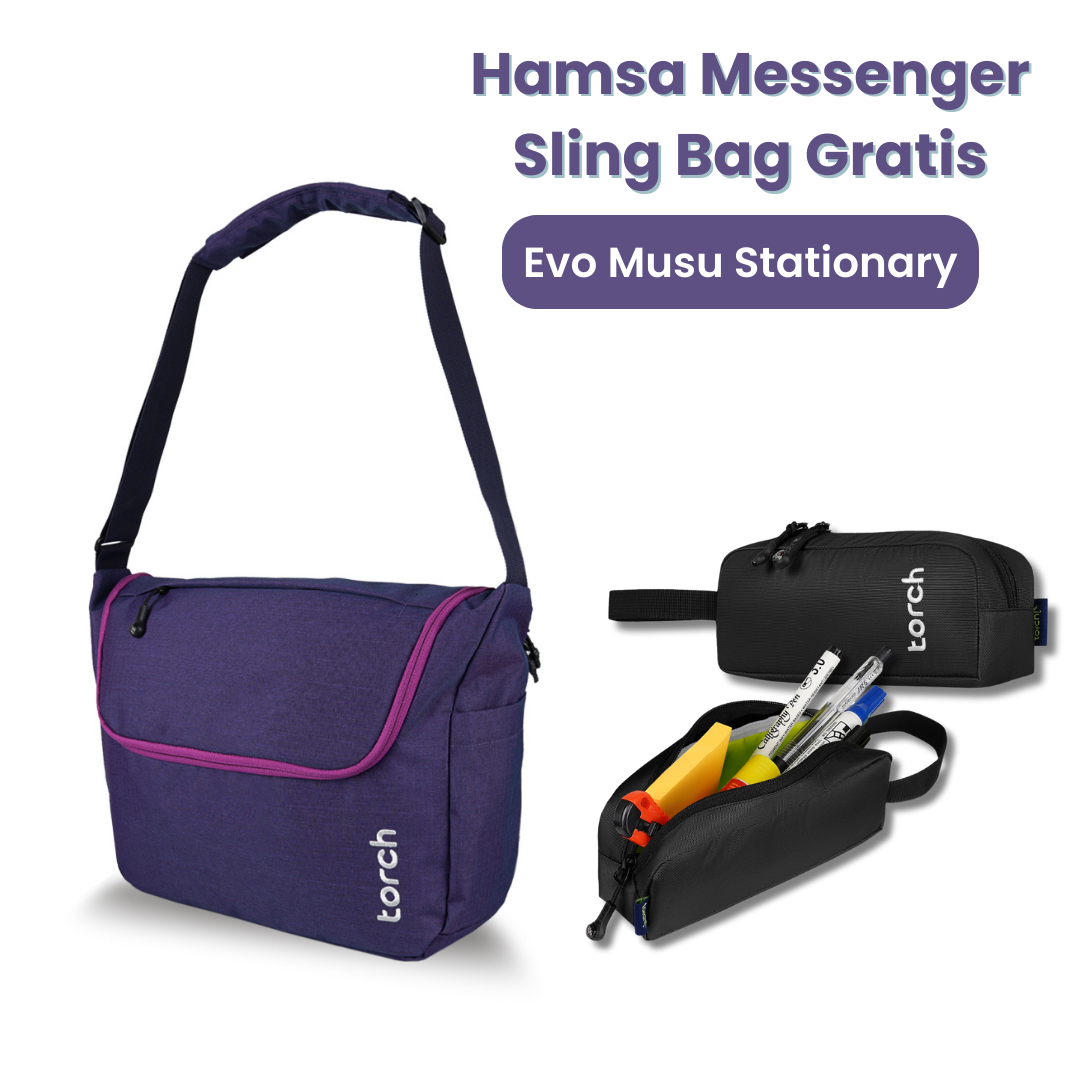 Hamsa Messenger Sling Bag Gratis Evo Musu Stationery - Paket Spectrum Series