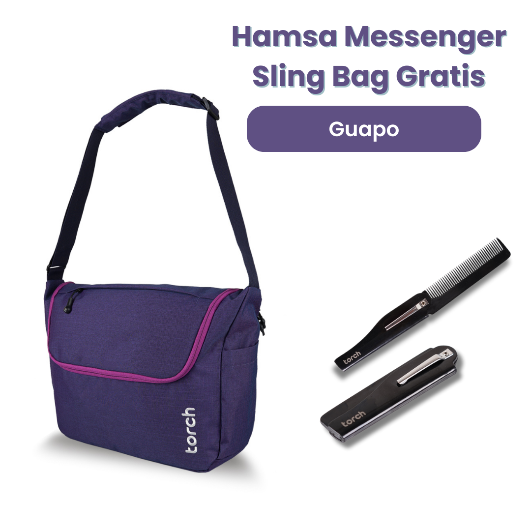 Paket Gratis - Hamsa Messenger Sling Bag Gratis Guapo Foldable Hair Comb - Paket Spectrum Series