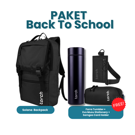 Paket Back To School - Solana Backpack Gratis Farra Tumbler + Evo Musu Stationery + Samgeo Card Holder