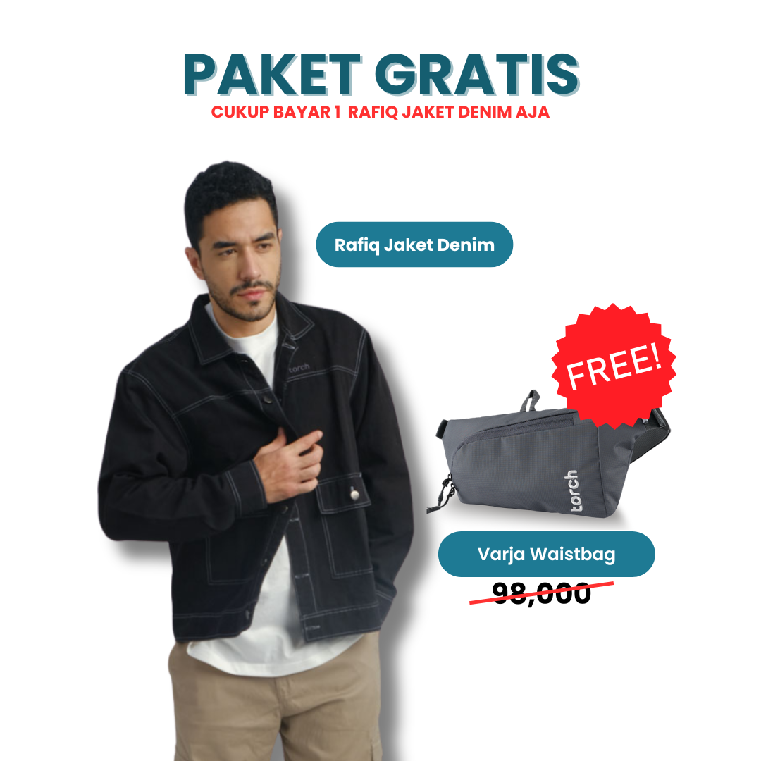 Paket Gratis - Rafiq Jaket Denim Gratis Varja Waistbag