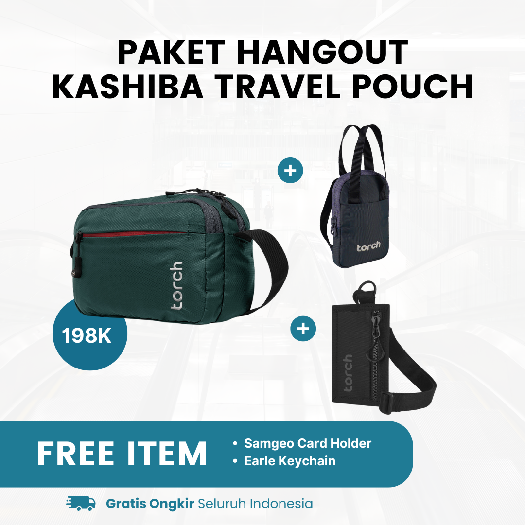 Paket  Hangout - Kashiba Travel Pouch Gratis Samgeo Card Holder + Earle Keychain