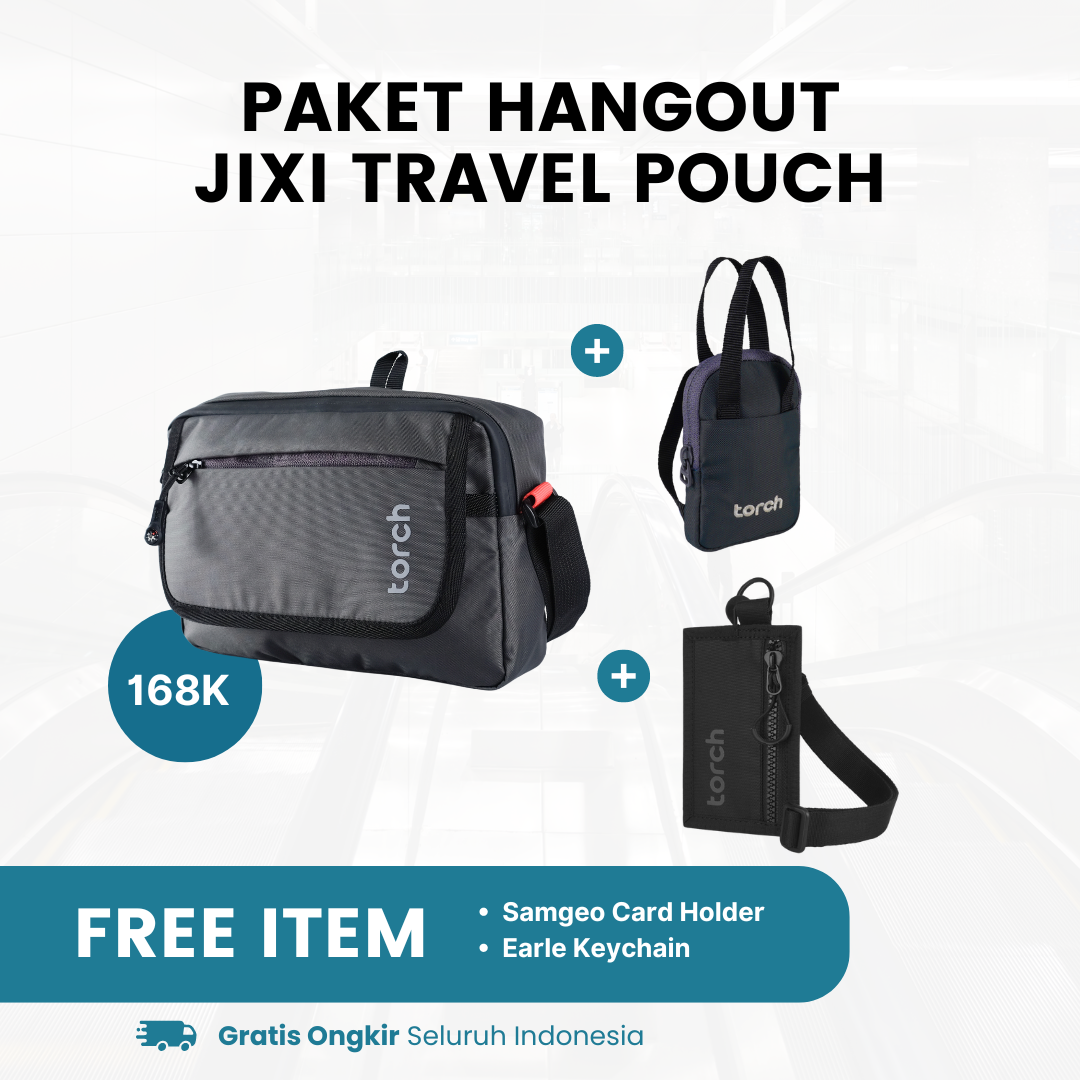 Paket  Hangout - Neo Jixi Travel Pouch Gratis Samgeo Card Holder + Earle Keychain