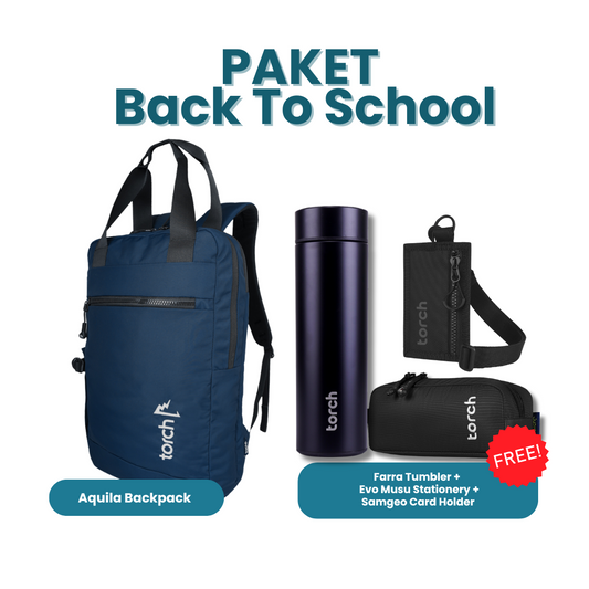 Paket Back To School - Aquila Backpack Gratis Farra Tumbler + Evo Musu Stationery + Samgeo Card Holder