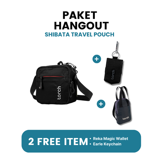 Paket Hangout - Shibata Travel Pouch Gratis Reka Magic Wallet + Earle Keychain