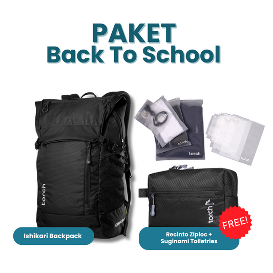 Paket Back To School  - Ishikari Backpack Gratis Recinto Ziploc + Suginami Toiletries