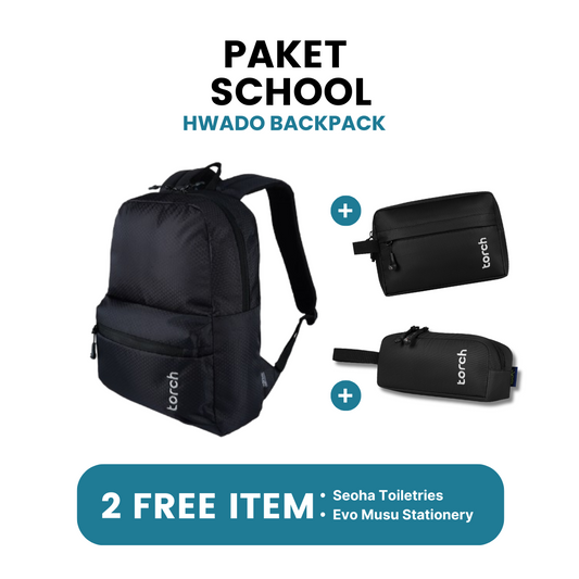 Paket School - Hwado Backpack Gratis Evo Seoha Toiletries + Evo Musu Stationery