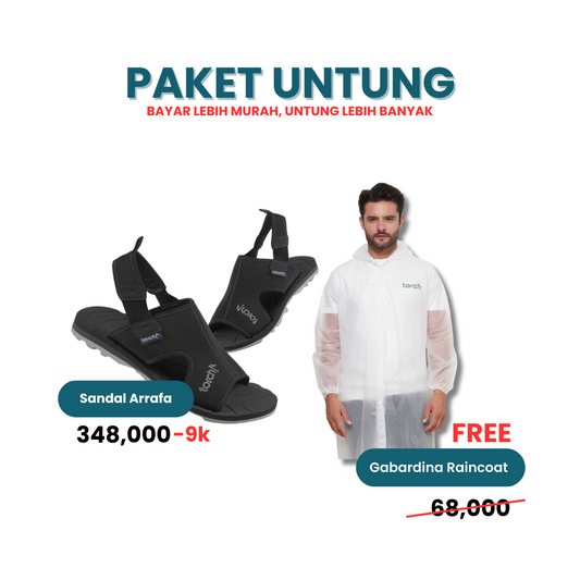 Paket Untung - Sandal Arrafa Gratis Gabardina Jas Hujan